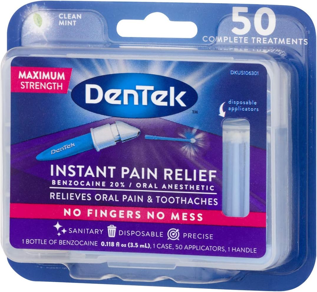 DenTek Instant Oral Pain Relief Maximum Strength Kit for Toothaches | 50 Count : Beauty