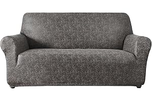 molasofa Loveseat Covers - Couch Cover for Leather Couches, Soft and Washable Loveseat Covers with Leather-Like Quality. Non-Pilling, Non-Slip 1-Piece Couch Cover for Pets and Kids (04Dark Camel)