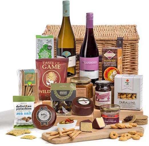 Hay Hampers Cheese & Wine Party Christmas Hamper Basket FREE UK