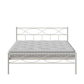 Original Bed Co. Steel Sendai Glossy Ivory Queen Iron Bed (Ivory) Size 5-Inch