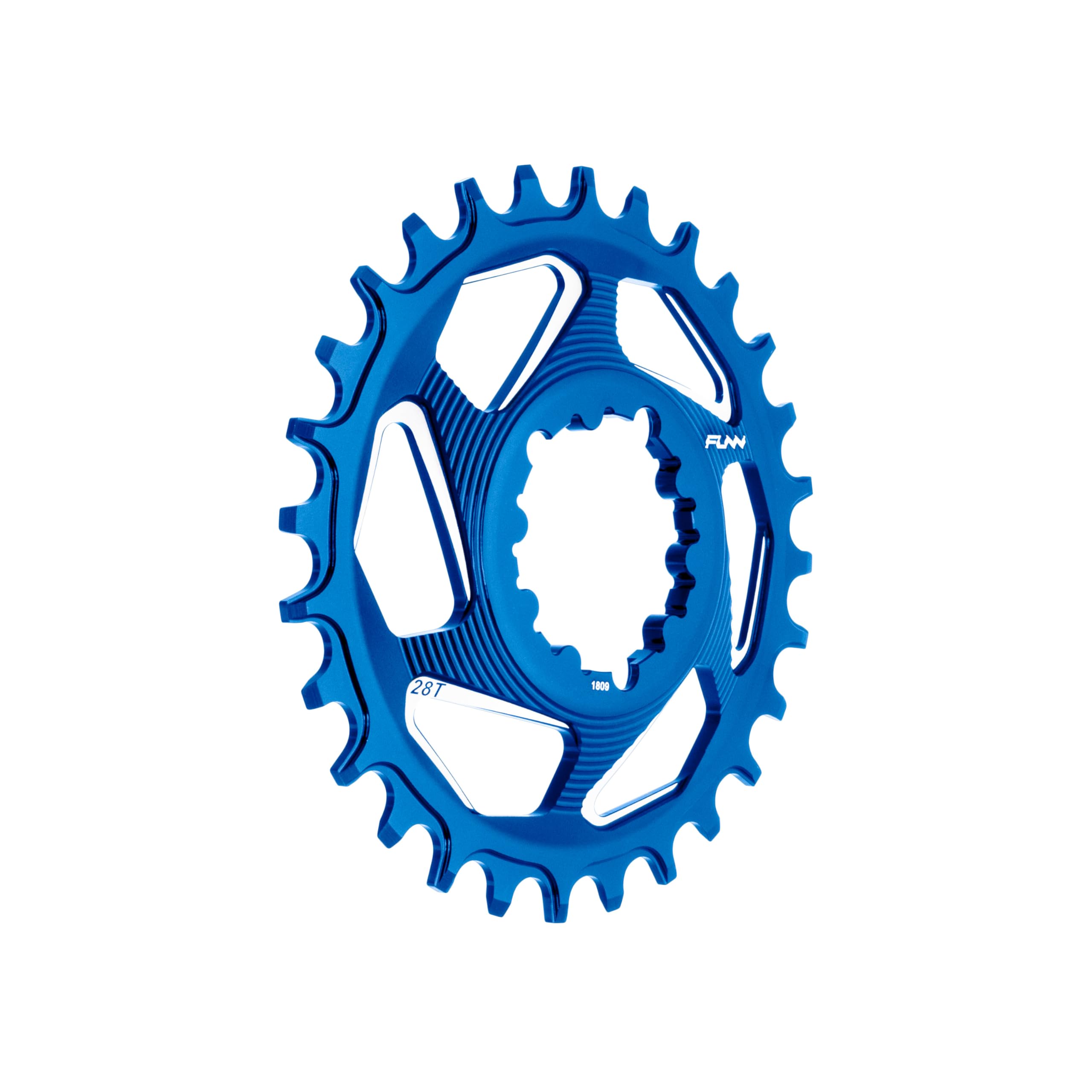 Funn Solo DX Narrow Wide Chainring for 9 10 11 12 Speed Chain, Fits SRAM Direct Mount Interface Crankset, 6mm Offset, Single Speed Bike Chain Ring for MTB, BMX Bike and Road Bike (28T, Blue)