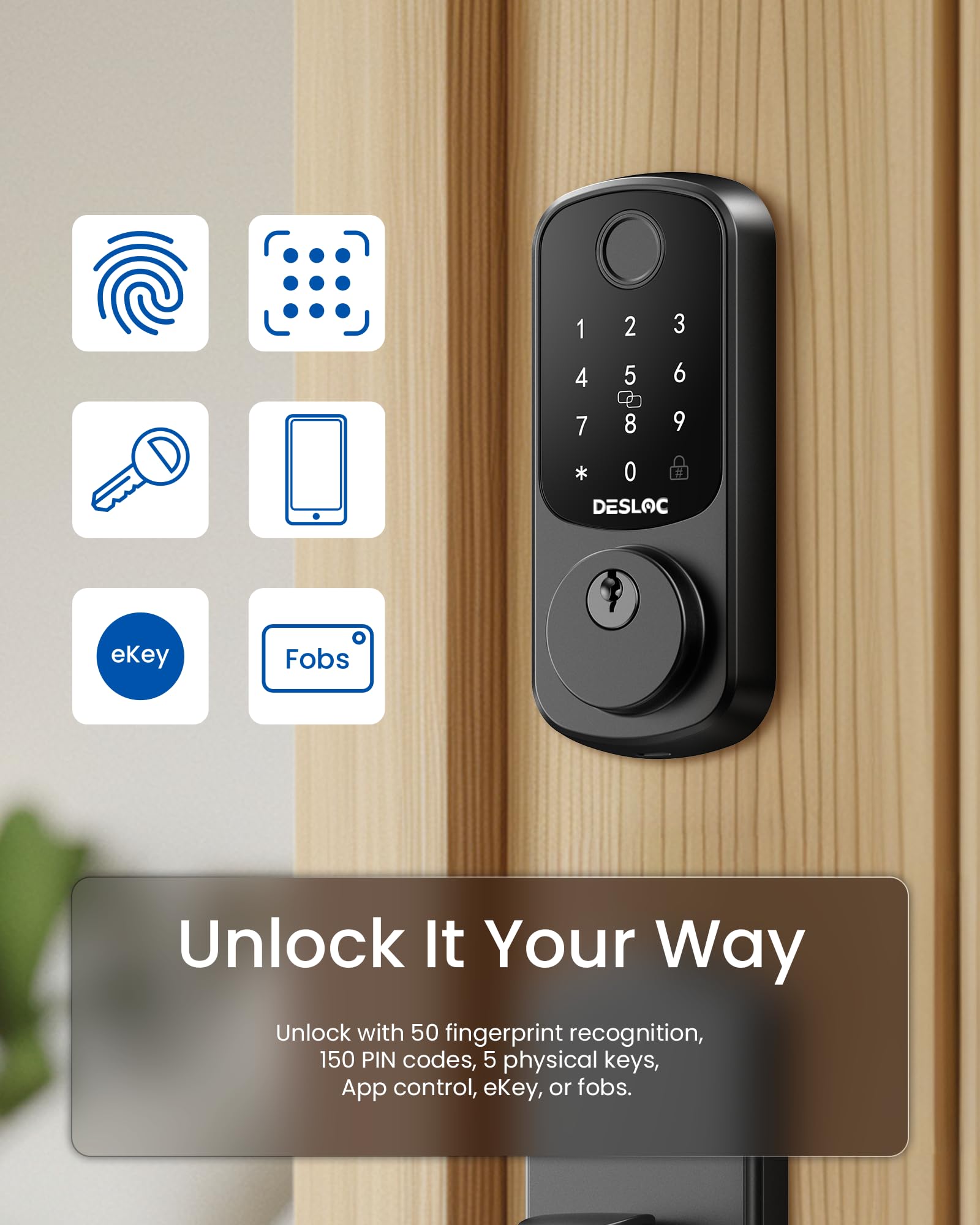 Mua DESLOC B200 Fingerprint Smart Door Lock, Keyless Entry Door Lock ...