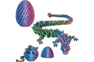 VRFASHION 3D Printed Dragon Eggs with Dragon Inside, 12In 3 Color Dazzle Dragon Egg Fidget Toy, Executive Desk Articulated Dragon Toy, Home Office Decor