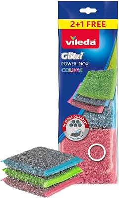Glitzi Power-Schwamm, Edelstahl, farbig, außen