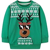 MINDSHELF Toddler Boys Girls Christmas Sweatshirts Kids Xmas Crewneck Pullover Santa Sweatshirt Cotton Tops Clothes Shirts