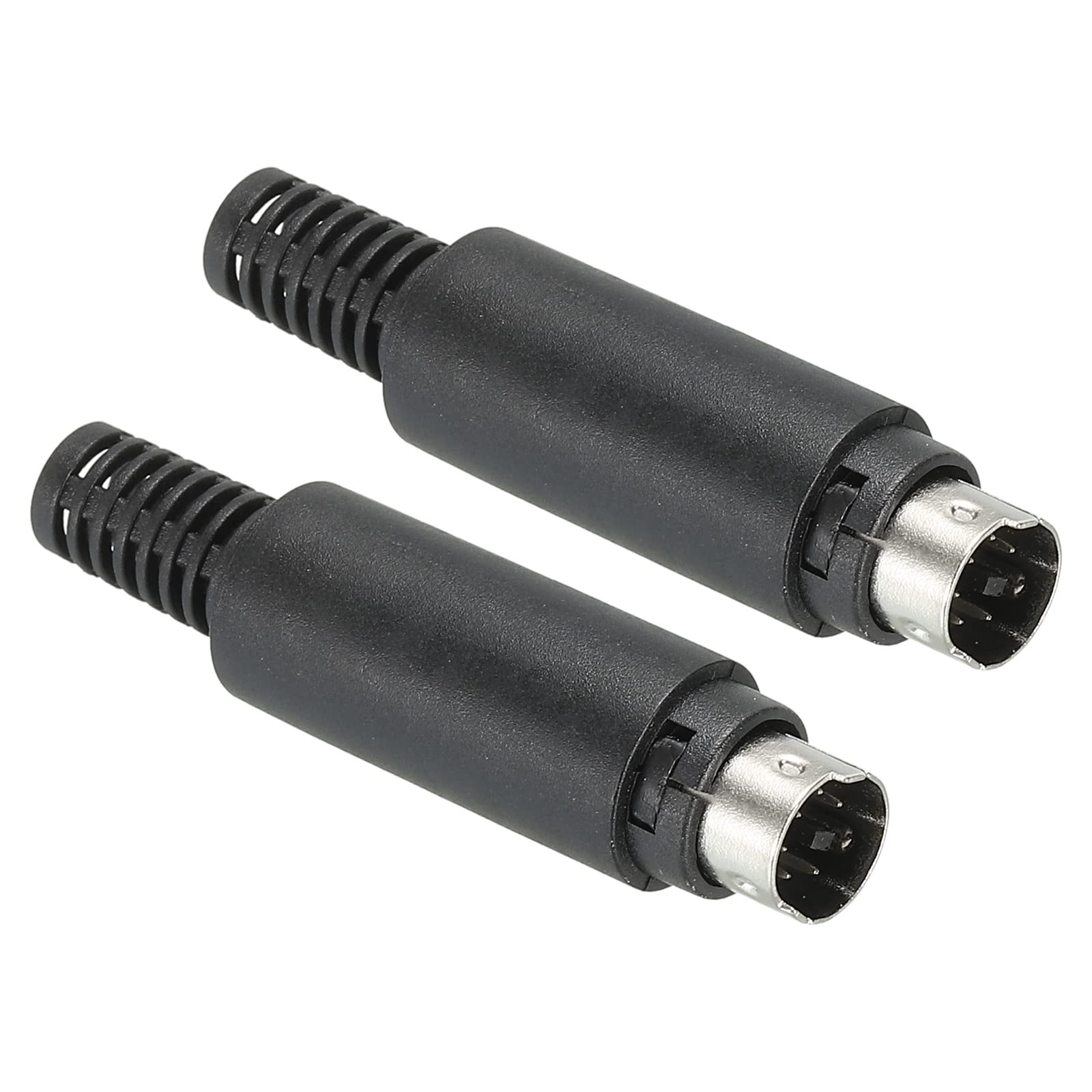 PATIKIL S-Video DIN Mini Male Socket 6 Pin Signal Transmission for TV, DVD Player Pack of 2