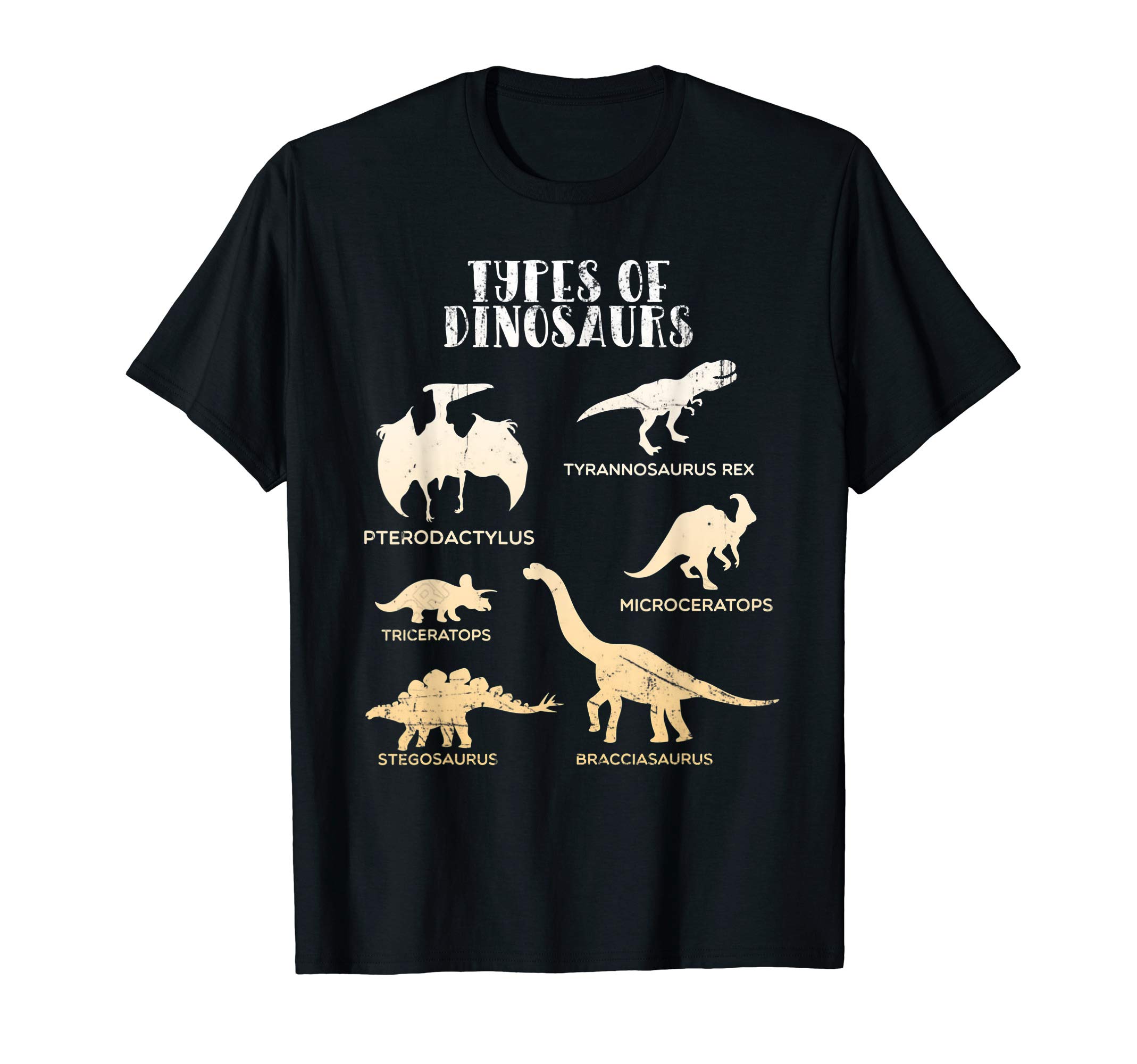 Kids Types Of Dinosaurs T-Shirt