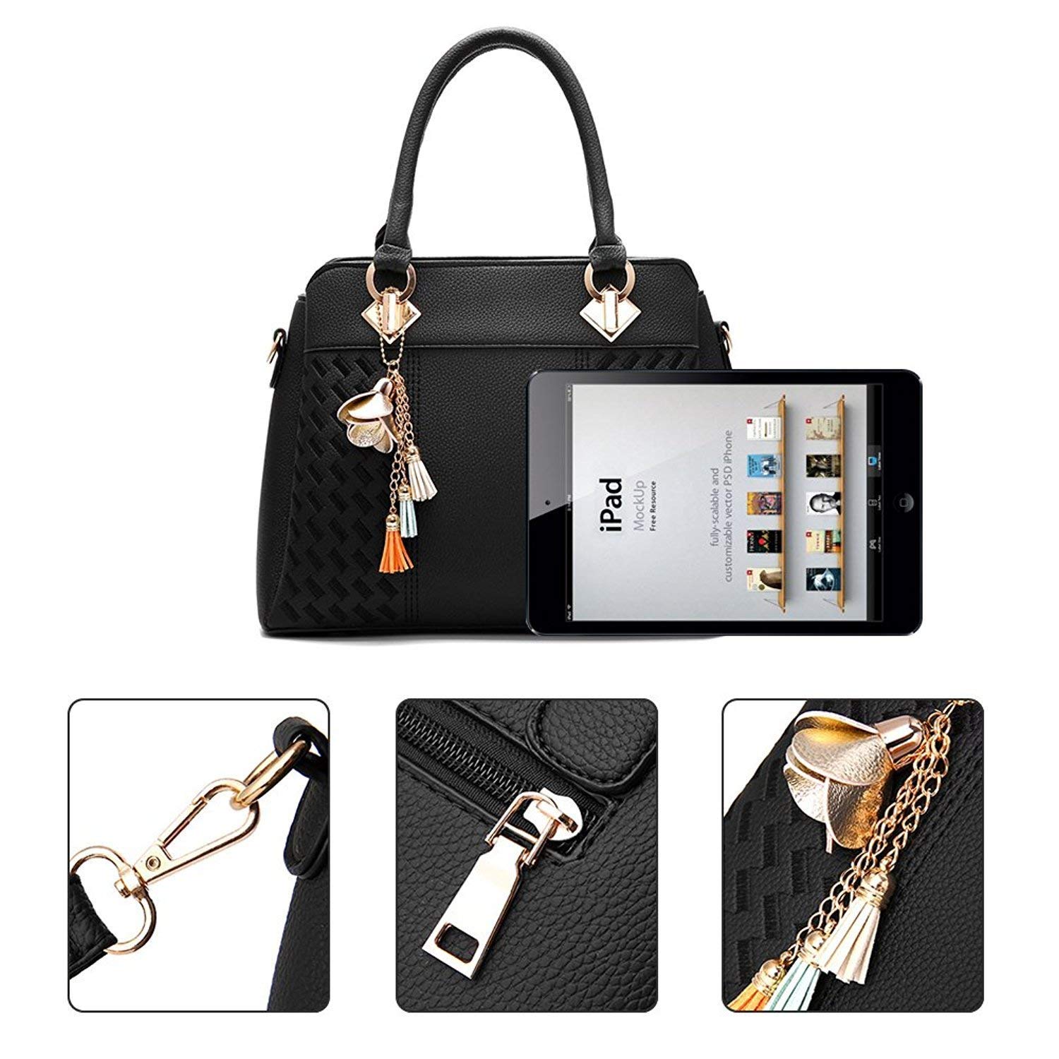 paradox womens hand bag ladies purses satchel shoulder bags, black