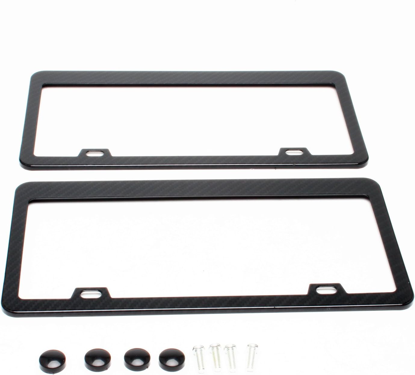 HLZZ License Plate Frame Tag Cover with Screw Caps, 2 Packs
