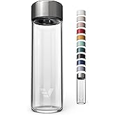 EVER VESSEL Glass Water Bottle 20oz - Non-insulated | Borosilicate Glass | Dishwasher Safe | No Plastic Touches Contents | A pure drinking experience