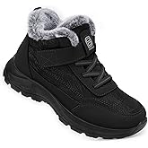 SHIBEVER Snow Boots for Women Winter: Warm Fur Lined Ankle Snow Booties Anti-Slip Waterproof Comfortable Outdoor Winter Shoes