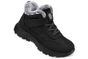 SHIBEVER Snow Boots for Women Winter: Warm Fur Lined Ankle Snow Booties Anti-Slip Waterproof Comfortable Outdoor Winter Shoes