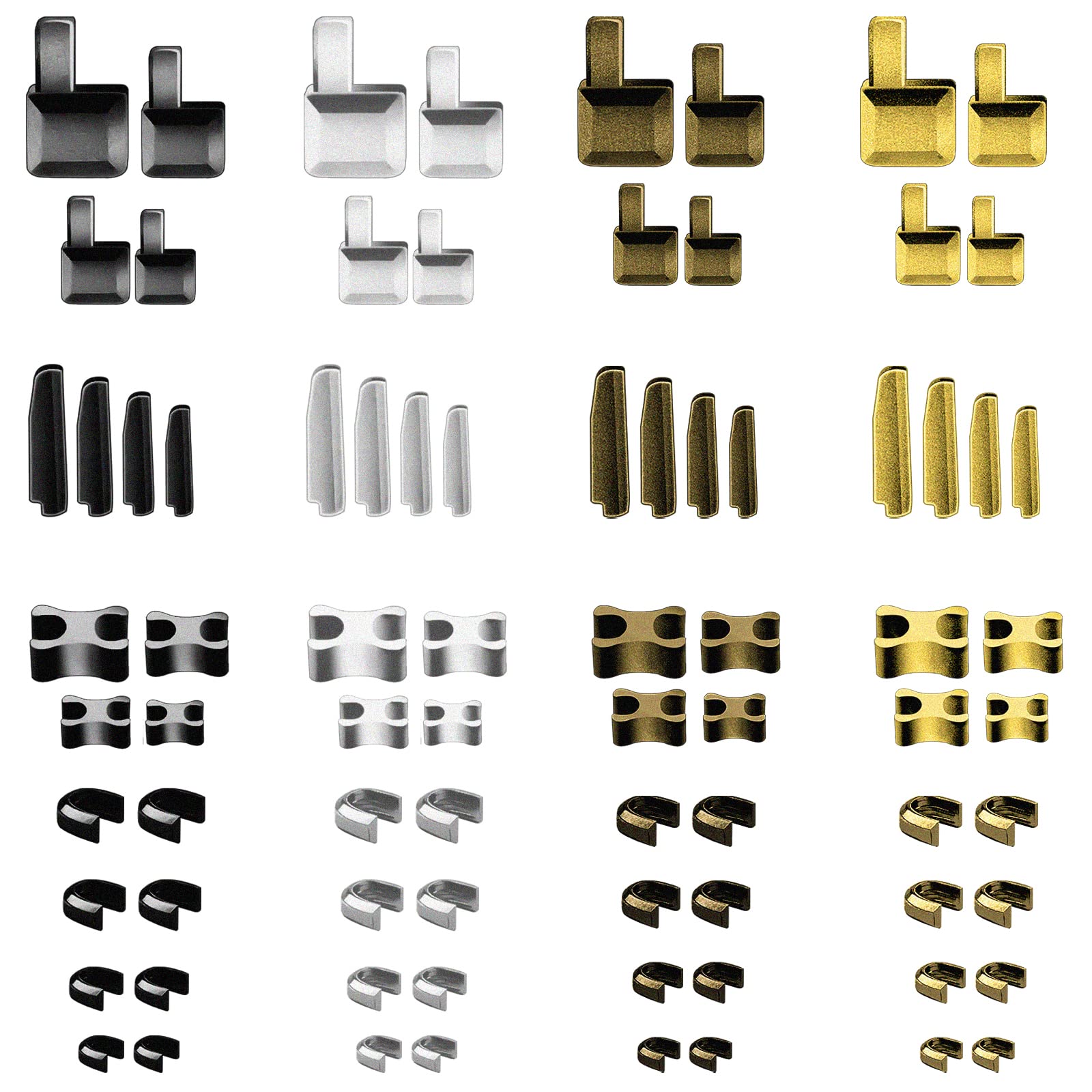 80pcs Zipper Repair Kit, #3, 5, 8, 10 Metal Zipper Latch Slider Retainer and Insertion Pin, Zipper Repair Slider Zipper Bottom and Top Stoppers for Jackets Bags Coats Repairing DIY (4 Colors)