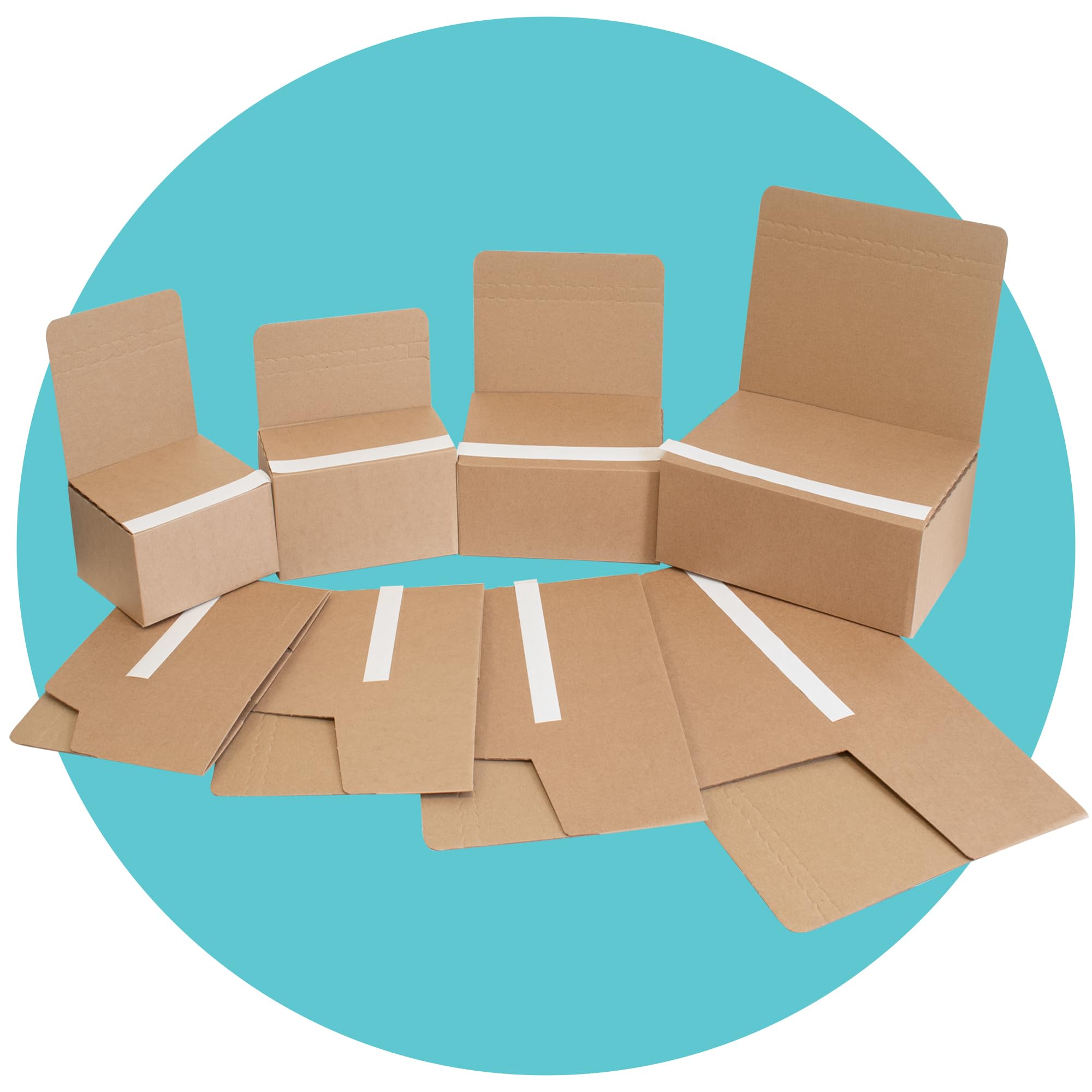 Triplast Ecommerce Crash Lock Boxes with Peel & Seal Strips - Pack of 20 x ECOM02 (200x100x100mm) - Easy to Assemble Quick Seal Strong Cardboard Postal Box Mailers for Packing & Shipping Small Parcels