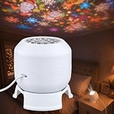 Cravonel Christmas Projector Light, Dynamic Rotating USB Indoor Decor | Plug and Play dynamic Christmas projection with snowmen snowflakes and reindeer USB powered for indoor holiday decor