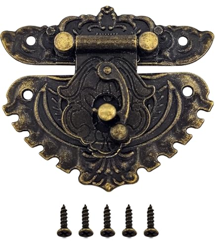 HOMSFOU 20-Pack Vintage Metal Hasp Latches For Jewelry Boxes – Iron Buckle With Screws, Assorted Colors