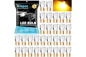 Alopee 30 Pack 194 Led Bulb Amber Acrylic T10 Amber Led Bulb DC 12V Car Interior Lights for 194 168 T10 2825 W5W Gauge Cluster Marker Dome Light