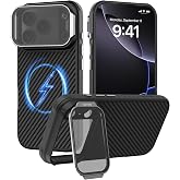 Nillkin CarboProp for iPhone 17/18 Pro Max Case, Camera Cover Stand - Black | Anti Yellowing, Compatible with MagSafe, Full Camera Protection, 10FT Mil-Grade Protection, Shockproof, Slim