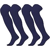 Panitay 2 Pairs Over The Knee Baseball Socks High Football Softball Socks Sport Extra Long for Boys Girls Youth Women Men