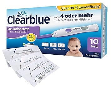 Clearblue Ovulationstest Fortschrittlich & Digital, 10 Tests, 1er Pack (1 x 10 Stück) plus 5 OneStep Schwangerschaftstests 10