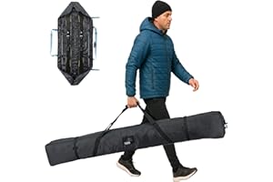 TOUGH OUTDOORS Tough Outfitters 170cm/190cm Ski Bag for Men and Women - Ski Bag for 1 Pair of Skis and Poles with Zipper, 2 Straps with Buckles and Carrying Handle