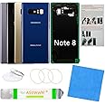 Galaxy Note 8 Replacement Back Glass Panel Case with Installation Manual + Pre-Installed Camera Lens + All the Adhesive + Repair Tool Kit for Samsung Galaxy Note 8 SM-N950 All Carriers (Deep Sea Blue)