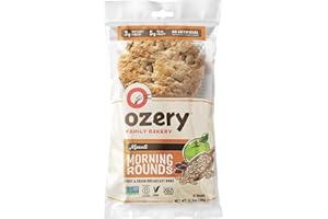 OZERY BAKERY INC. Ozery Bakery Muesli Morning Rounds, Allergen Free, Vegan, Made with Real Fruit, Breakfast Buns, Pita Bread, 6 Buns Per Bag, 4-Pack