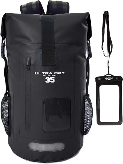 Ultra Dry Adventurer Premium 35L Waterproof Dry Bag Backpack Black
