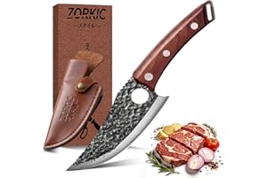 ZORKIC Viking Knife, Hand Forged Boning Knives Chef Knife, Japanese Butcher Paring Knife Kitchen Knife for Bread Meat Cutting
