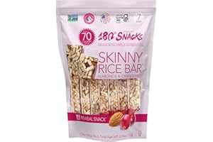 180 Snacks Pre-Meal Snack Skinny Rice Bar with Himalayan Salt 1 Pack, 3.22oz (Cranberry & Almond)