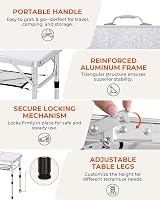 Sportneer Folding Camping Table 60x40 cm 4 Height Adjustable Aluminum view 4