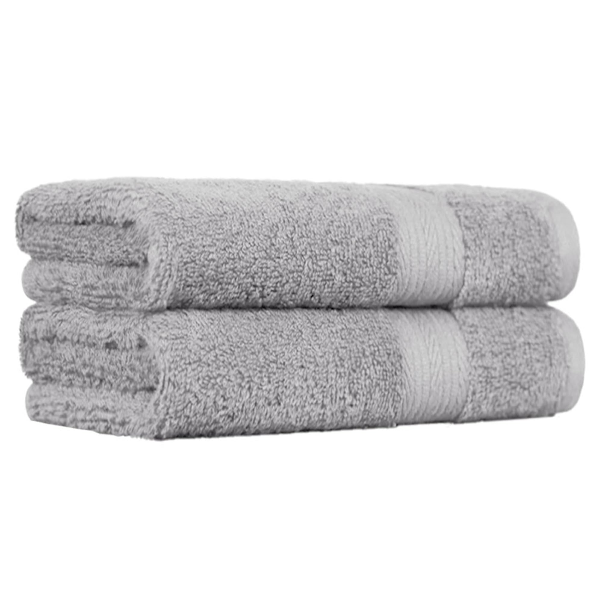 Amazon Basics Hand Towels for Bathroom, Fade Resistant 100% Cotton Towel Set, Soft and Absorbent, 50 x 100 cm, Grey, 2-Pack