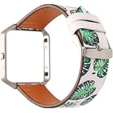 Gimartuk Leather Band For Fitbit Blaze Floral Genuine Leather
