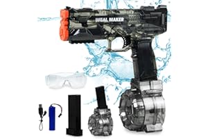 ENJOYS JOYFULLY Electric Water Gun for Adult & Kid,Automatic High Powered Pulse Shooter Squirt Guns with Simulated Recoil,IP67 Waterproof,Swimming Pool Outdoor Toy Game (Black)