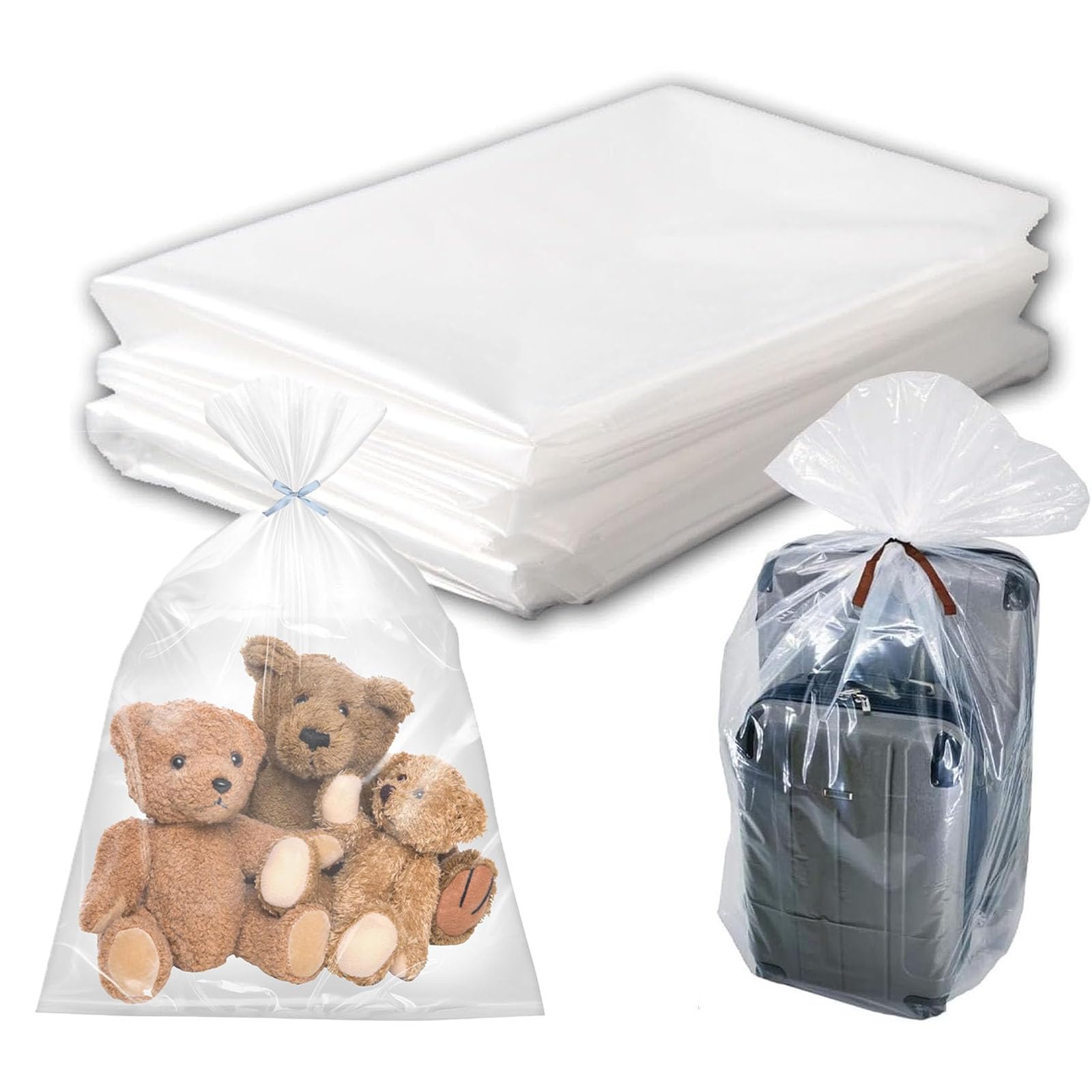 3Pcs Large Plastic Bags, 90 * 120cm Large Clear Plastic Bags, 100 * 152cm Clear Plastic Bags, Clear Bags, Large Plastic Storage Bags, Apply to Quilts, Suitcases, Plush Toys, Office Chairs