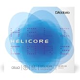 D'Addario Helicore Cello Single D String, 4/4 Scale, Medium Tension | Helicore cello strings deliver clear, warm tone, fast bow response, stable tuning and durable stranded steel-core.