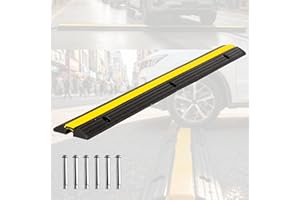 100CM Cord Protector Driveway Ramp 6"×1.2", 40000 lbs Heavy Duty Rubber Outdoor Extension 1 Channel Cable Wire Hose Cover Slo