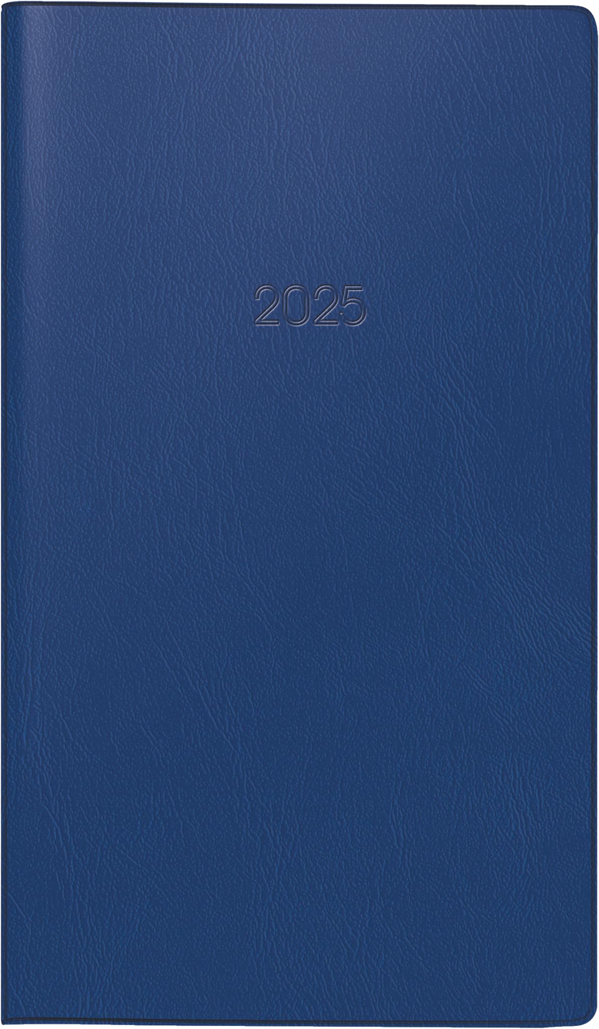 BRUNNEN Pocket Diary Model 755 (2025), 2 Pages = 1 Week, A6 Landscape, 144 Pages, Plastic Cover, Dark Blue