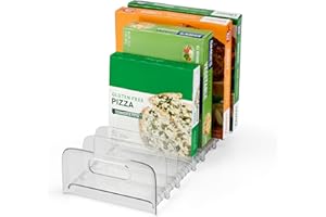 YouCopia FreezeUp Freezer Rack, BPA-Free Clear Fridge Organizer with Adjustable Dividers and Handles for Frozen Food Box and Meal Storage, 15