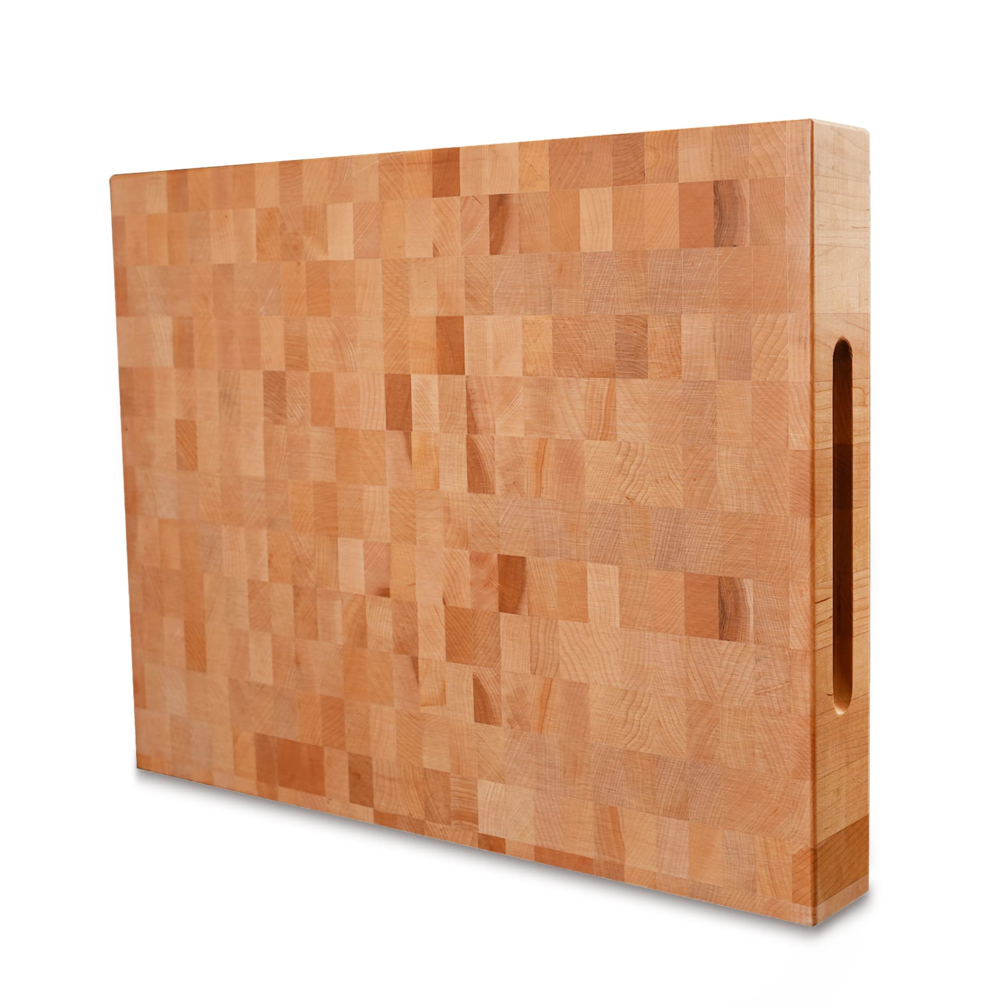 CONSDAN End Grain Cutting Board, USA Grown Hardwood, 20 x 15 Butcher Block Hard Maple with Invisible Inner Handle, Prefinished with Food-Grade Oil, Suitable for Kitchen End Grain, 2-1/4