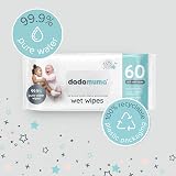 Dadamuma 99.9% Pure Water Baby Wipes 12 x 60 Unscented Eco Friendly view 4