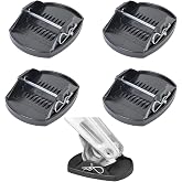4 Pack Trailer Stabilizer Leg Foot Pads with Locking Pins, Heavy-Duty Anti-Sink Base for Camper, Travel Trailer &amp; Towable RV Manual Stabilizers (7&rdquo;x5.5&rdquo;, Black)