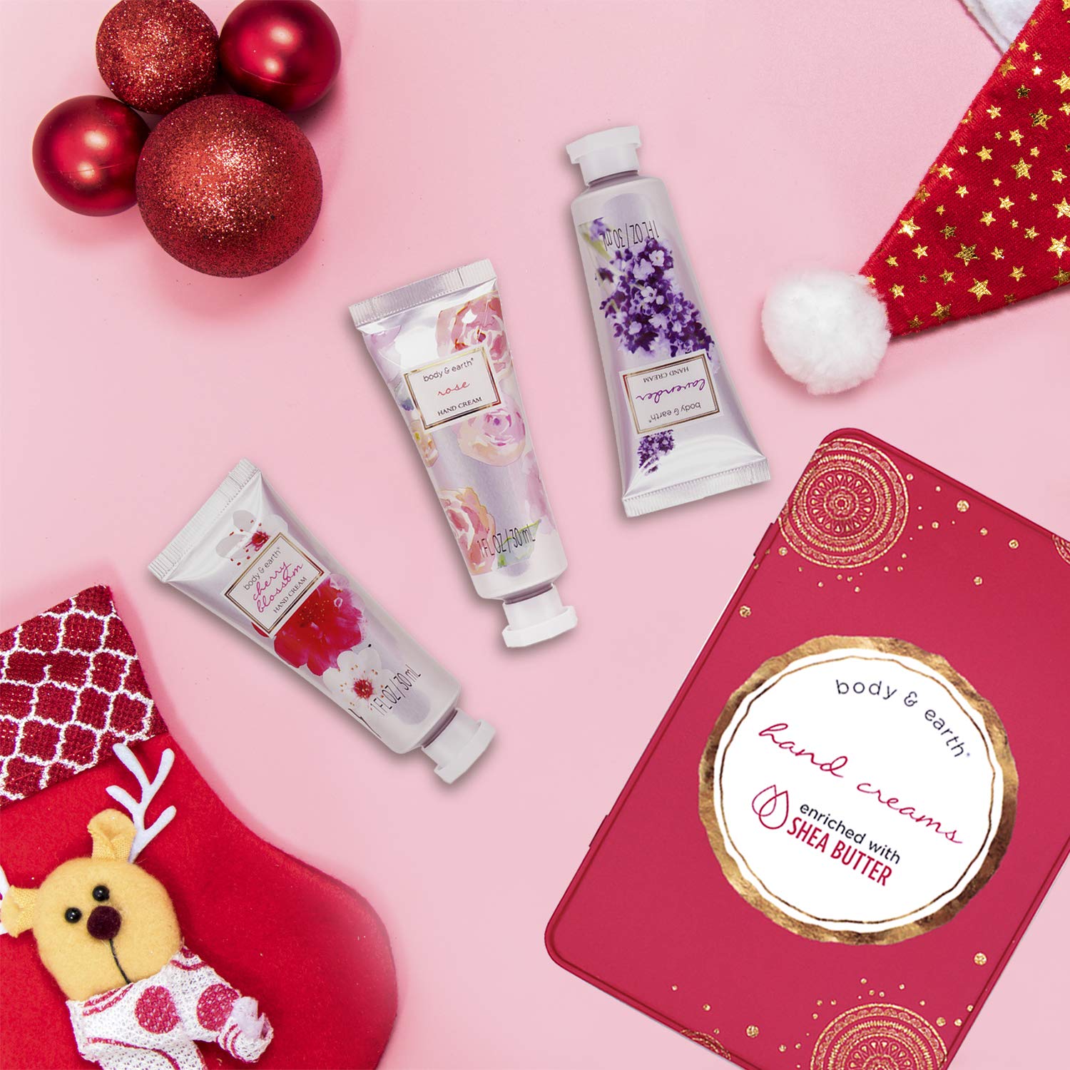 Hand Cream Gift Set, Body & Earth Luxurious Hand Lotion Set Deeply Moisturizing for Rough Hands, Enriched with Shea Butter and Glycerin, 6 Pcs Travel size (6x1.0 oz), Best Gift Ideas for Women : Beauty