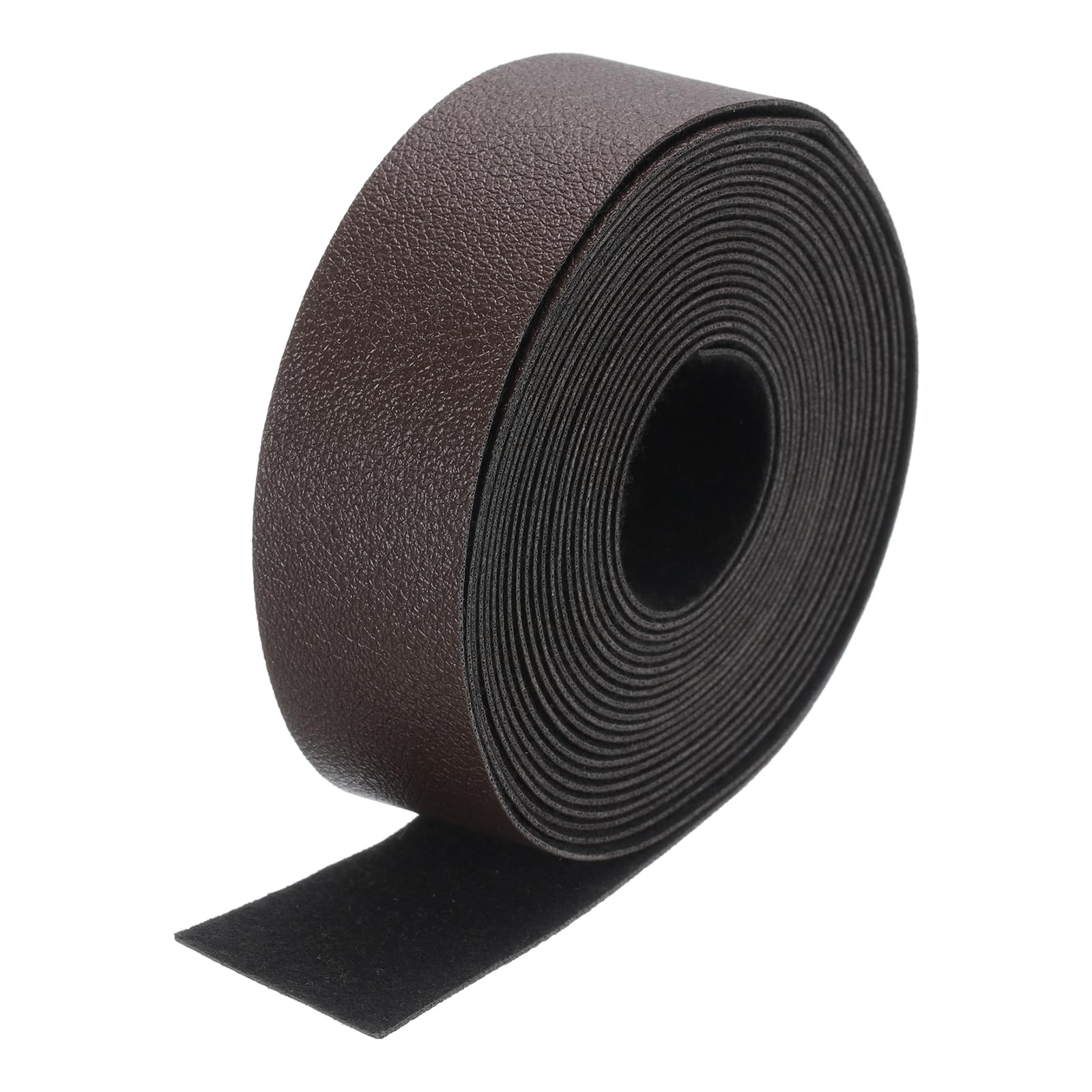 DMiotech 1 Pack 1 Inch x 4 Yard Faux Leather Strip Furniture Cover Fabric Skin Coffee PU Leather Roll for Handmade DIY Craft Projects