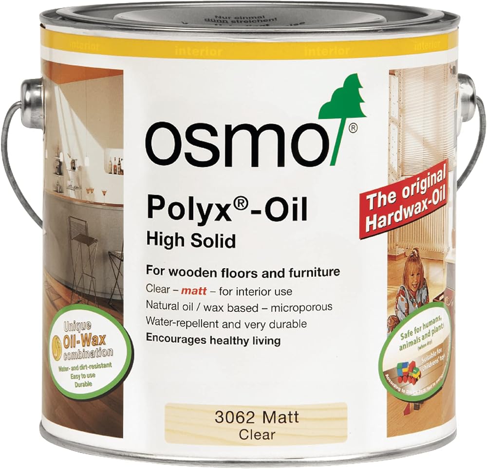 Osmo Polyx Oil 3062 Clear Matt 0.375L Hard Wax Oil Wood Finish Furniture Floor