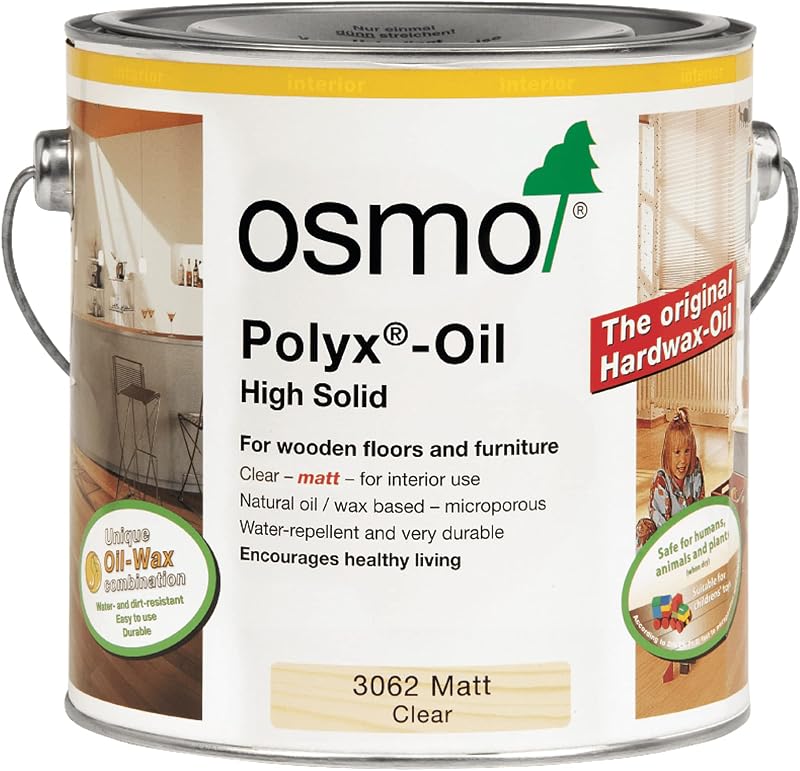 Osmo Polyx Oil 3062 Clear Matt 0.375L Hard Wax Oil Wood Finish Furniture Floor