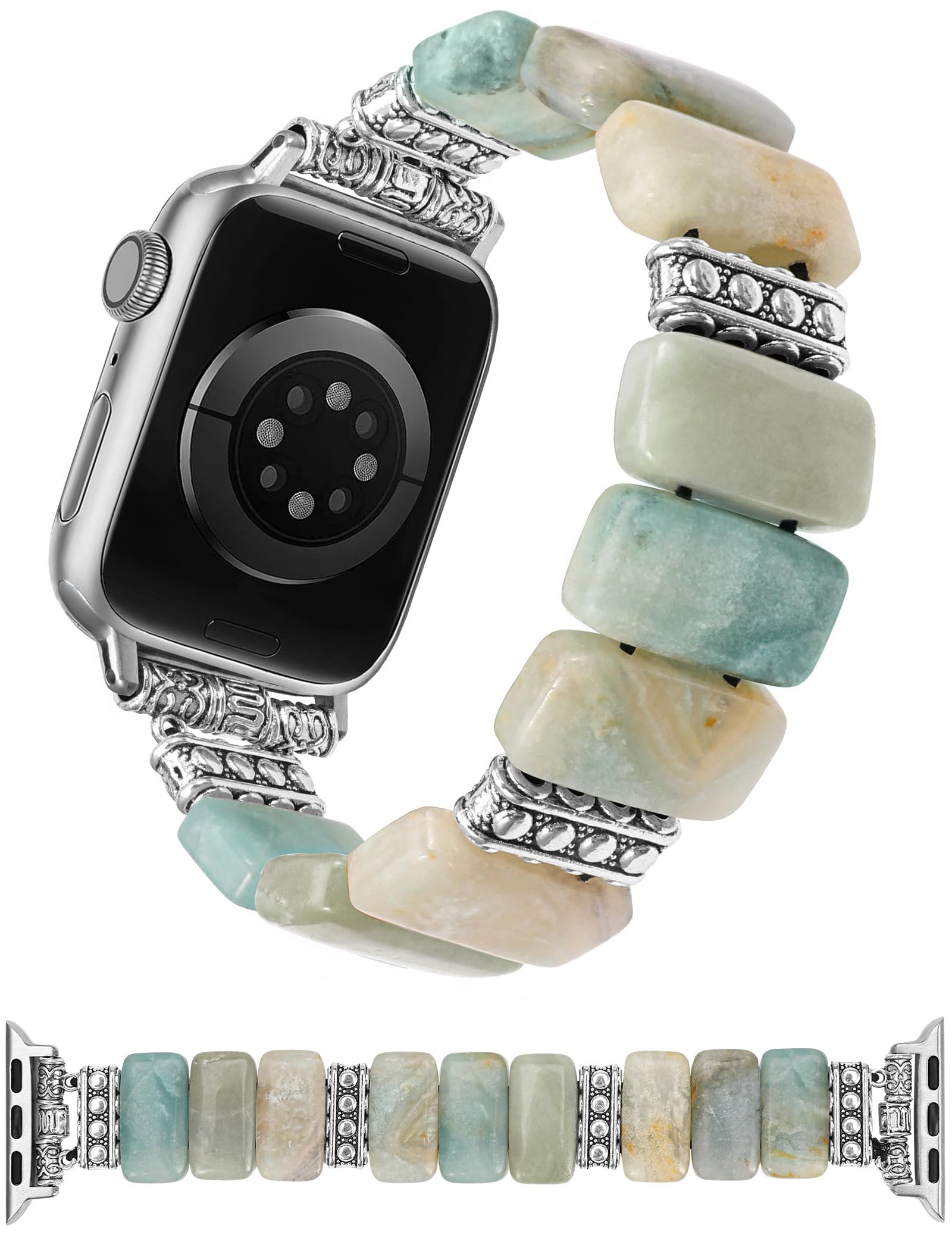 Photo 1 of *UNTESTED*
Moolia Natural Stone Bracelet Compatible with Apple Watch Band 41/40/38/42mm Women, Handmade Elastic Beaded Western Strap for iWatch Series 11 10 9 8 7 6 5 4 3 2 1 SE?1/2/3? Ultra?1/2/3?