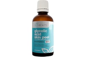 GLYCOLIC Acid 50% Skin Chemical Peel - BUFFERED - Alpha Hydroxy (AHA) For Acne, Oily Skin, Wrinkles, Blackheads, Large Pores,