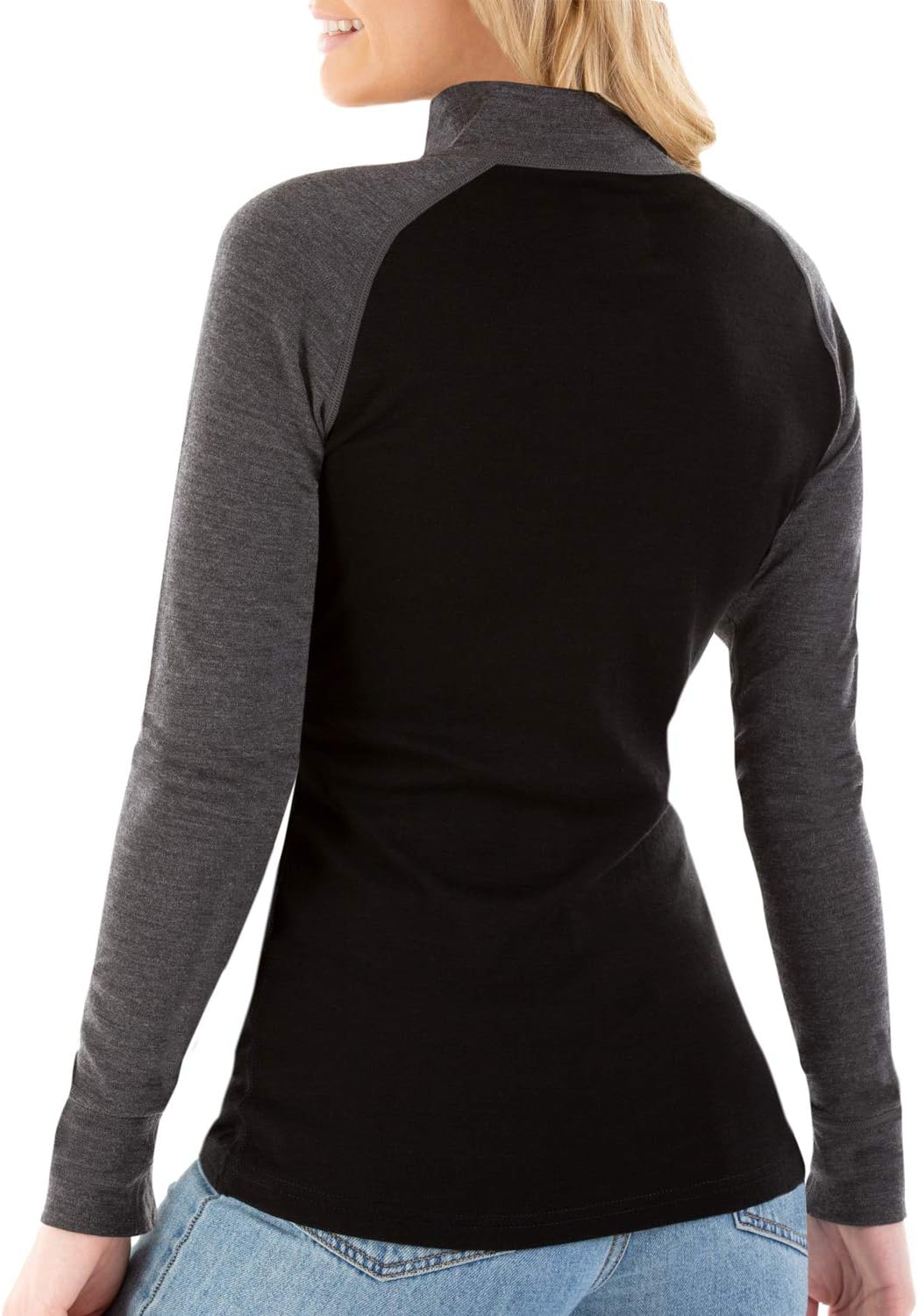MERIWOOL Womens Base Layer 100% Merino Wool Midweight 250g Half Zip Sweater for Women: Clothing