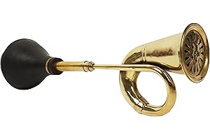 IBA Indianbeautifulart Vintage Brass Bugle Horn Retro Clown Horn Metal Air Horn with Squeeze Bulb for Old Car- Taxi- Golf Car